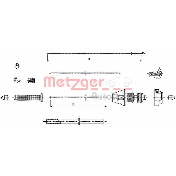 Слика на сајла за гаста METZGER COFLE 493.1 за Peugeot Expert Van (222) 2.0 HDI - 94 коњи дизел