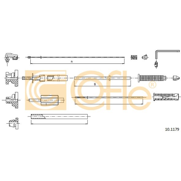 Слика на сајла за гас COFLE 10.1179 за Citroen C8 EA,EB 3.0 V6 - 204 коњи бензин