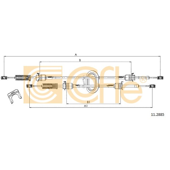 Слика на сајла за менувач COFLE 11.2885 за Opel Movano Box (F9) 2.8 DTI - 114 коњи дизел