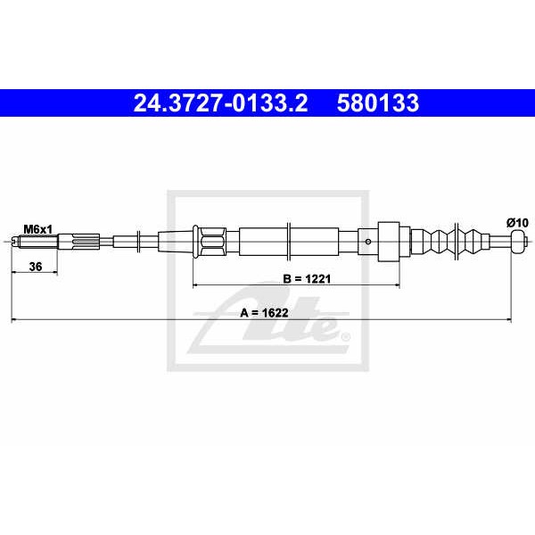 Слика на Сајла за рачна кочница ATE 24.3727-0133.2 за Seat Toledo (1L) 1.8 16V - 133 коњи бензин