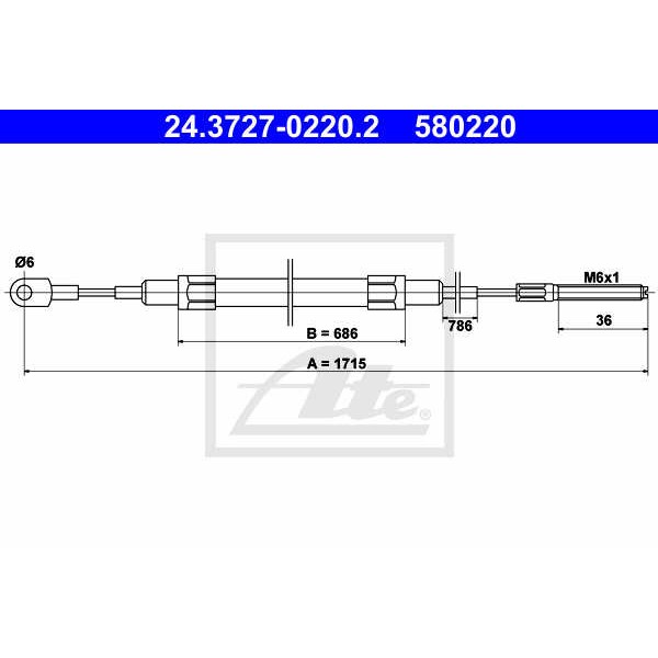 Слика на Сајла за рачна кочница ATE 24.3727-0220.2 за BMW 5 Sedan (E28) 520 i - 129 коњи бензин