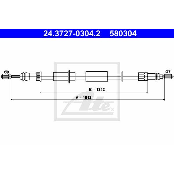 Слика на Сајла за рачна кочница ATE 24.3727-0304.2 за Citroen ZX Estate N2 1.8 i 16V - 110 коњи бензин