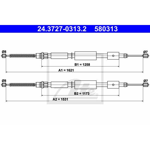 Слика на Сајла за рачна кочница ATE 24.3727-0313.2 за Citroen ZX Estate N2 1.8 i 16V - 110 коњи бензин