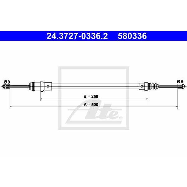 Слика на Сајла за рачна кочница ATE 24.3727-0336.2 за Fiat Ulysse (220) 2.0 JTD 16V - 109 коњи дизел