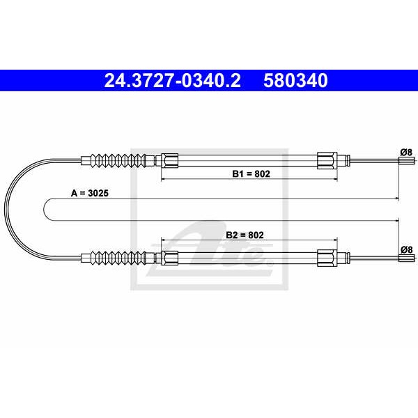 Слика на Сајла за рачна кочница ATE 24.3727-0340.2 за Fiat Ducato Platform 230 2.0 JTD - 84 коњи дизел