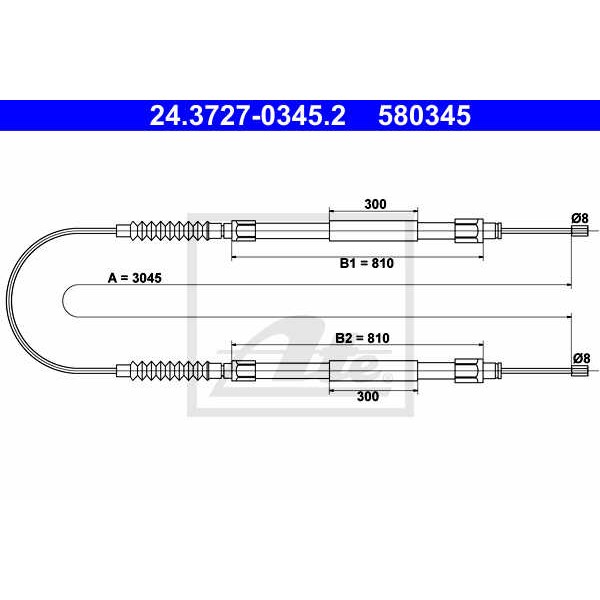 Слика на Сајла за рачна кочница ATE 24.3727-0345.2 за Fiat Ducato BOX 230L 2.5 TD - 109 коњи дизел