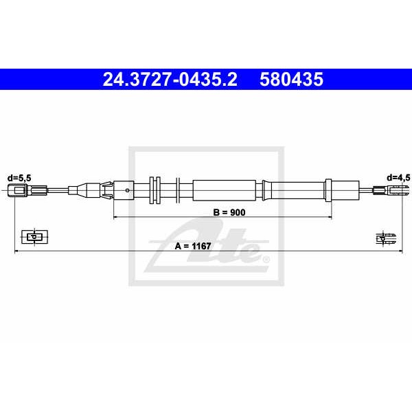 Слика на Сајла за рачна кочница ATE 24.3727-0435.2 за камион MAN TGM 18.290 FC, FLC, FRC, FLRC, FLLC, FLLRC - 290 коњи дизел