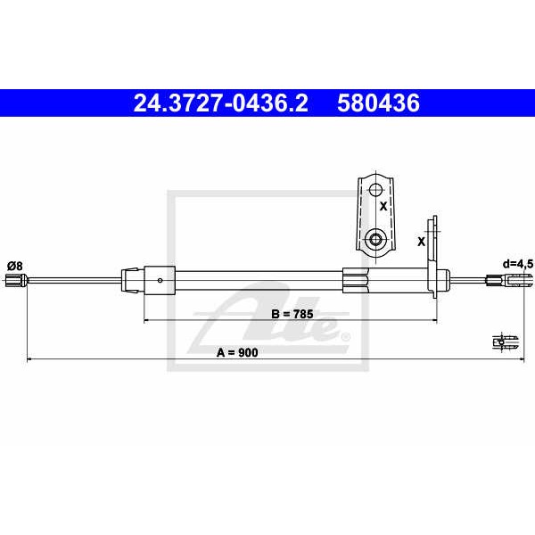 Слика на Сајла за рачна кочница ATE 24.3727-0436.2 за Mercedes C-class Estate (s203) C 180 (203.235) - 129 коњи бензин