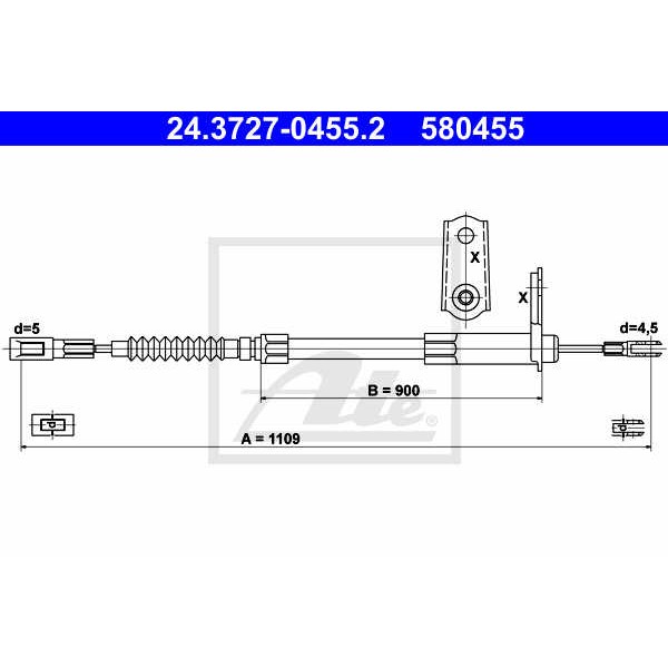 Слика на Сајла за рачна кочница ATE 24.3727-0455.2 за Mercedes S-class Saloon (w140) S 420 (140.042) - 279 коњи бензин