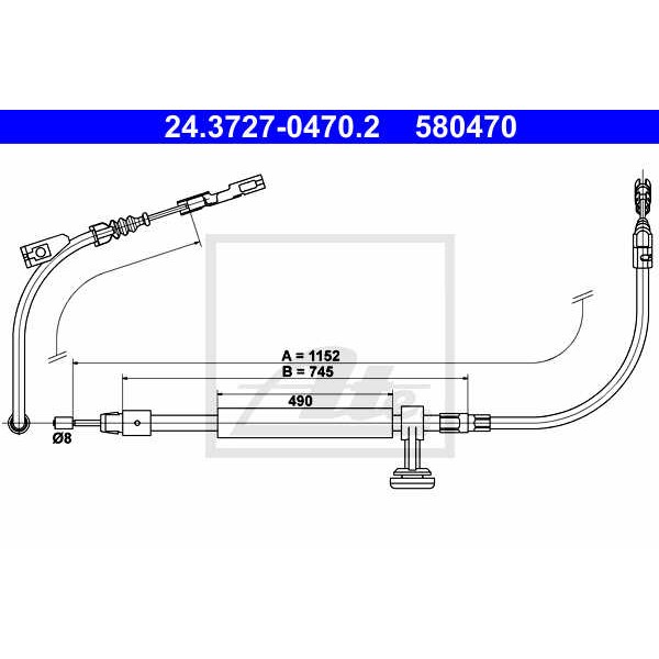 Слика на Сајла за рачна кочница ATE 24.3727-0470.2 за Mercedes C-class Estate (s204) C 280 (204.254) - 231 коњи бензин