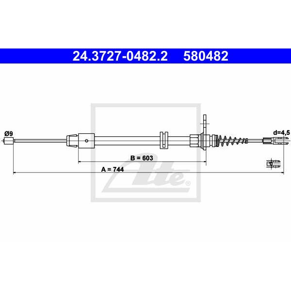 Слика на Сајла за рачна кочница ATE 24.3727-0482.2 за Mercedes GLK-class (x204) 220 CDI 4-matic (204.984) - 163 коњи дизел