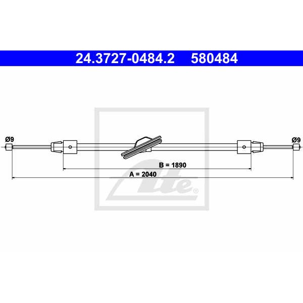 Слика на Сајла за рачна кочница ATE 24.3727-0484.2 за Mercedes E-class Estate (s212) E 220 BlueTEC 4-matic (212.211) - 170 коњи дизел