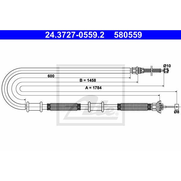 Слика на Сајла за рачна кочница ATE 24.3727-0559.2 за Fiat Doblo Cargo 223 1.2 (223ZXA1A) - 65 коњи бензин