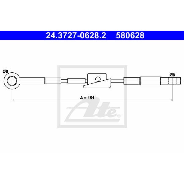 Слика на Сајла за рачна кочница ATE 24.3727-0628.2 за Ford Escort 4 Convertible (ALF) 1.6 XR3i - 105 коњи бензин