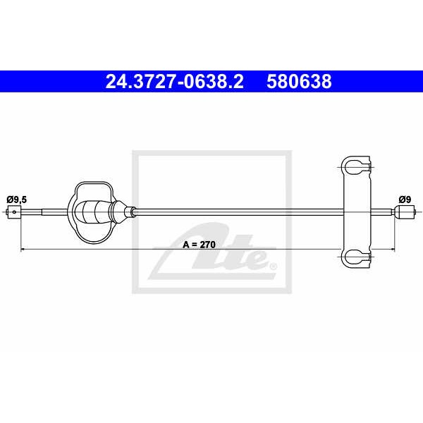 Слика на Сајла за рачна кочница ATE 24.3727-0638.2 за Ford Mondeo 1 (GBP) 1.6 i 16V - 88 коњи бензин