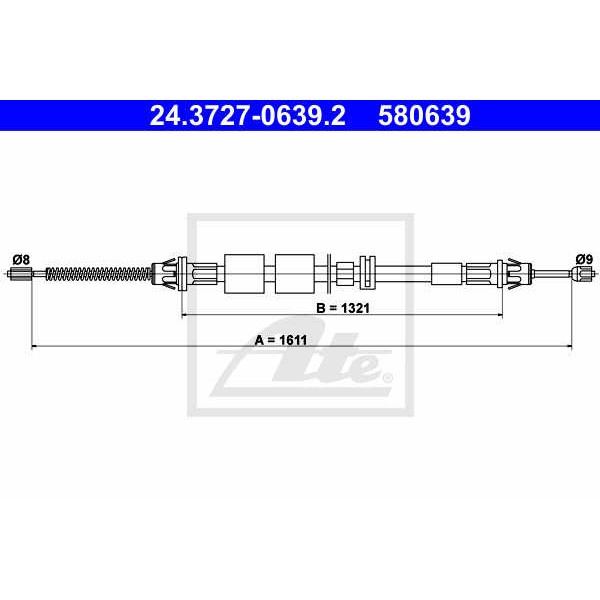 Слика на Сајла за рачна кочница ATE 24.3727-0639.2 за Ford Mondeo 1 (GBP) 1.6 i 16V - 88 коњи бензин