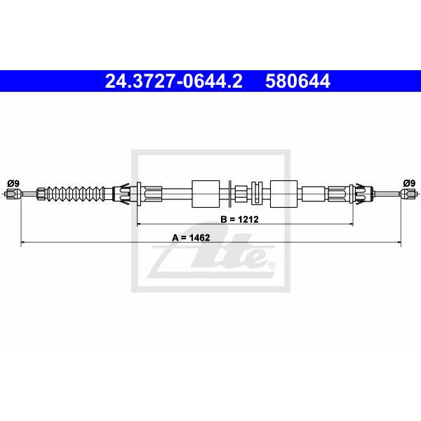 Слика на Сајла за рачна кочница ATE 24.3727-0644.2 за Ford Mondeo 1 (GBP) 1.6 i 16V - 88 коњи бензин