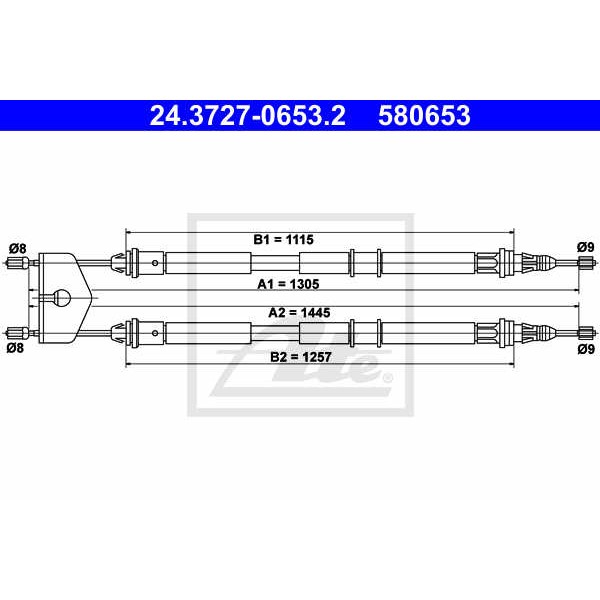 Слика на Сајла за рачна кочница ATE 24.3727-0653.2 за Ford Fiesta 5 (jh,jd) 1.6 TDCi - 90 коњи дизел