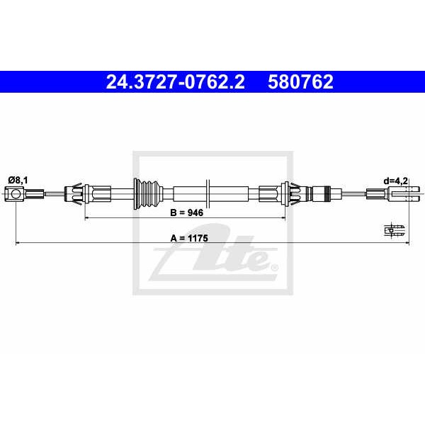 Слика на Сајла за рачна кочница ATE 24.3727-0762.2 за Opel Movano Combi (J9) 2.5 DTI - 115 коњи дизел