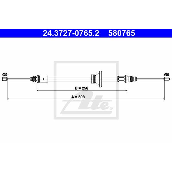 Слика на Сајла за рачна кочница ATE 24.3727-0765.2 за Opel Vivaro Platform (E7) 2.0 16V - 120 коњи бензин