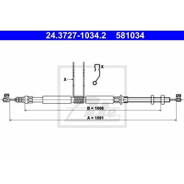 Слика на Сајла за рачна кочница ATE 24.3727-1034.2 за Renault Safrane (B54) 2.2 (B543) - 137 коњи бензин