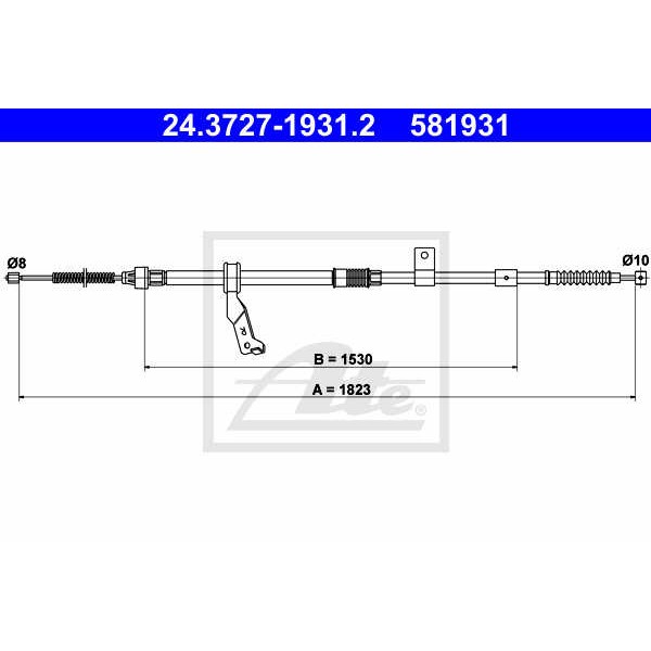 Слика на Сајла за рачна кочница ATE 24.3727-1931.2 за Toyota Avensis Estate (T27) 2.2 D-4D - 150 коњи дизел