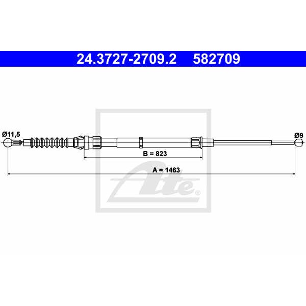 Слика на Сајла за рачна кочница ATE 24.3727-2709.2 за Seat Leon (5F1) 1.8 TSI - 180 коњи бензин