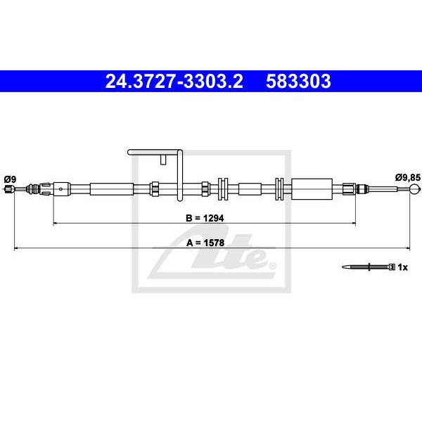 Слика на Сајла за рачна кочница ATE 24.3727-3303.2 за Land Rover Freelander 2 (FA) 2.0 Si4 4x4 - 241 коњи бензин