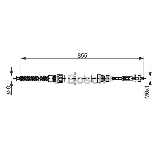 Слика на Сајла за рачна кочница BOSCH 1 987 477 148 за Peugeot 405 Estate (15e) 1.6 - 88 коњи бензин