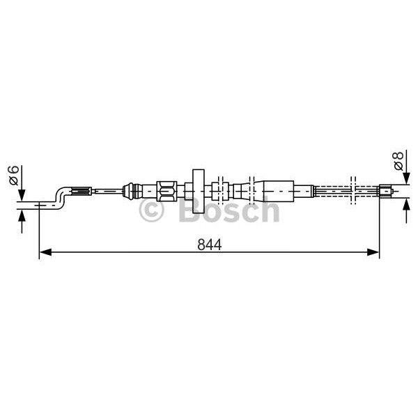 Слика на Сајла за рачна кочница BOSCH 1 987 477 171 за VW Transporter T4 Box 1.9 D - 60 коњи дизел