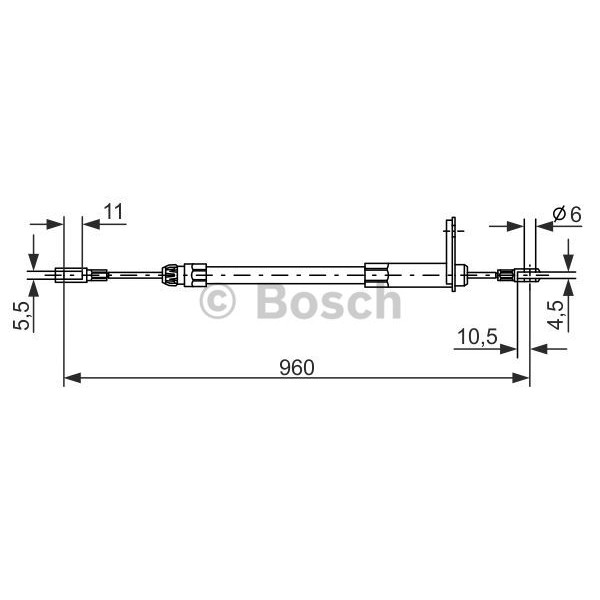 Слика на Сајла за рачна кочница BOSCH 1 987 477 219 за Mercedes C-class Saloon (w202) C 200 Kompressor (202.025) - 192 коњи бензин