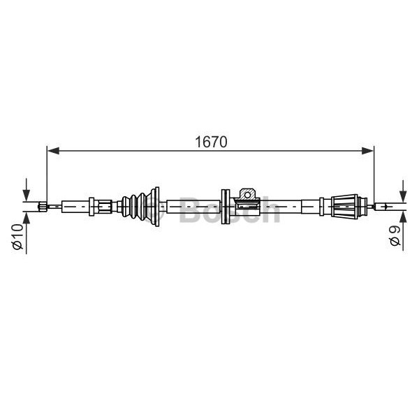 Слика на Сајла за рачна кочница BOSCH 1 987 477 357 за Volvo S70 Saloon (P80) 2.0 Turbo - 210 коњи бензин