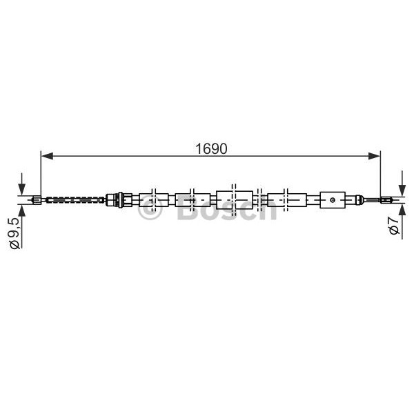 Слика на Сајла за рачна кочница BOSCH 1 987 477 434