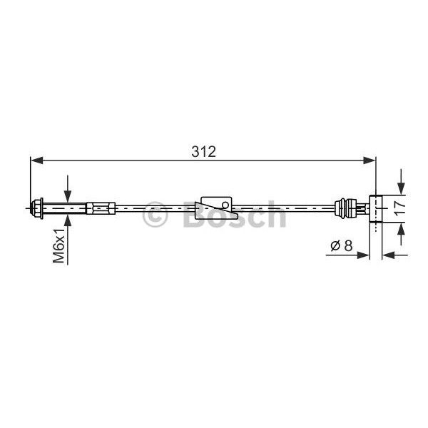 Слика на Сајла за рачна кочница BOSCH 1 987 477 517 за Mazda 2 Hatchback (DY) 1.5 - 111 коњи бензин