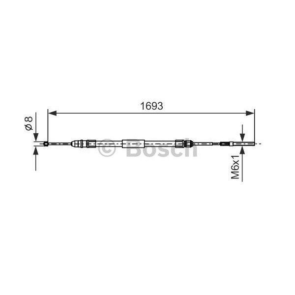 Слика на Сајла за рачна кочница BOSCH 1 987 477 532 за BMW 3 Cabrio E46 323 Ci - 170 коњи бензин