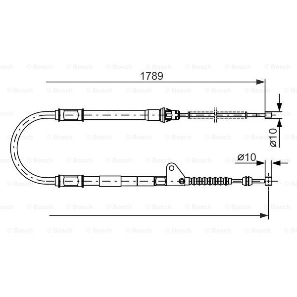 Слика на Сајла за рачна кочница BOSCH 1 987 477 540 за Toyota Avensis Liftback (T22) 1.6 VVT-i - 110 коњи бензин