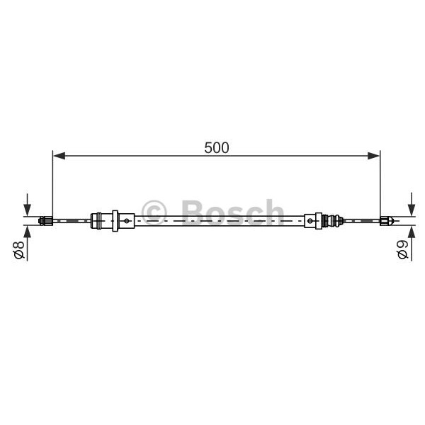 Слика на Сајла за рачна кочница BOSCH 1 987 477 565 за Citroen Jumpy U6U 1.9 D 70 - 69 коњи дизел