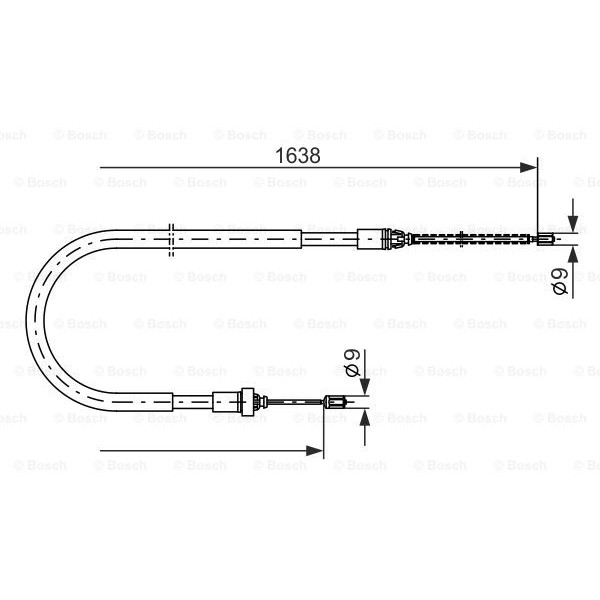 Слика на Сајла за рачна кочница BOSCH 1 987 477 586 за Peugeot 206+ (T3E) 1.4 i - 73 коњи бензин