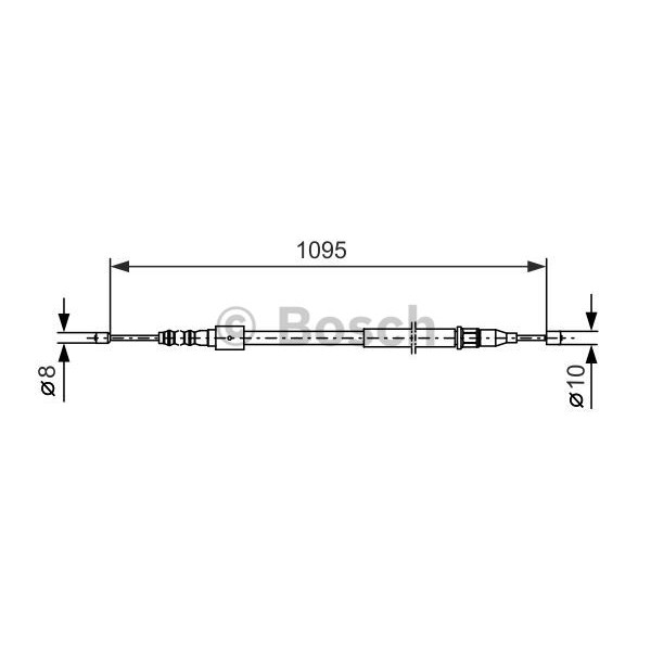 Слика на Сајла за рачна кочница BOSCH 1 987 477 660 за Opel Corsa C 1.7 DTI - 75 коњи дизел