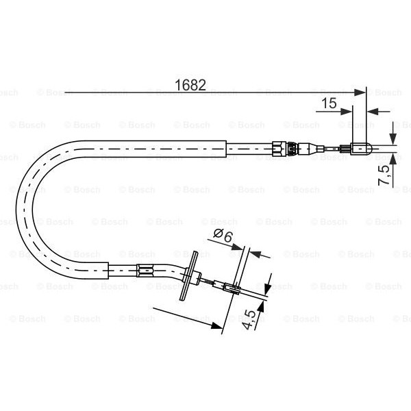 Слика на Сајла за рачна кочница BOSCH 1 987 477 703