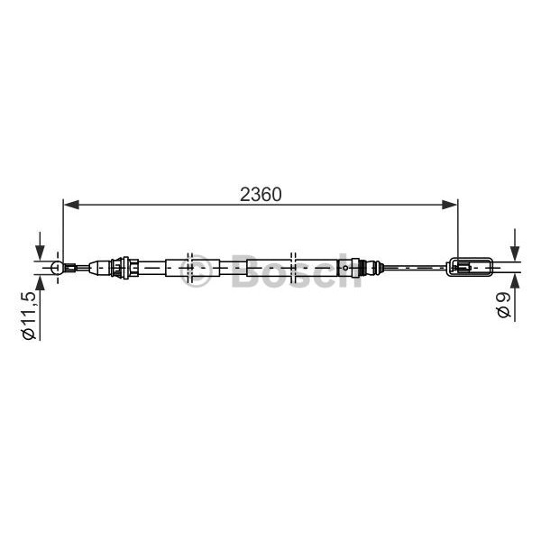 Слика на Сајла за рачна кочница BOSCH 1 987 477 714 за Citroen C8 EA,EB 2.0 HDi - 109 коњи дизел