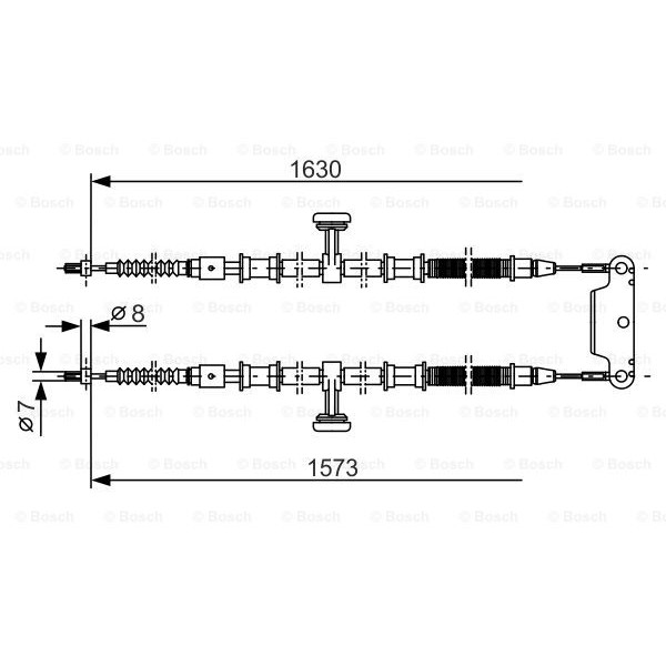 Слика на Сајла за рачна кочница BOSCH 1 987 477 763 за Opel Vectra C GTS 3.0 CDTI - 177 коњи дизел