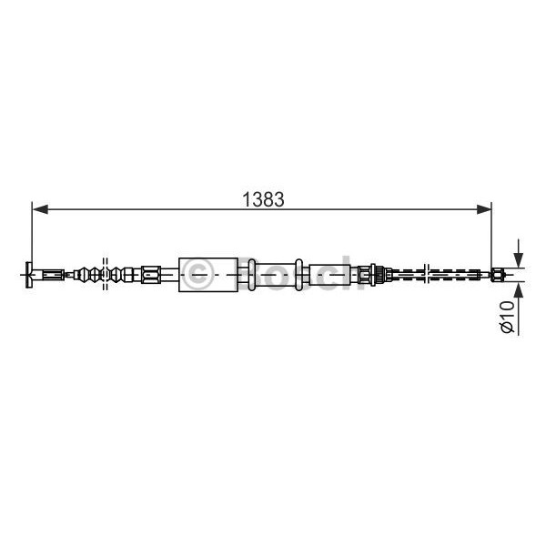 Слика на Сајла за рачна кочница BOSCH 1 987 477 826 за Fiat Bravo 182 1.9 D - 65 коњи дизел