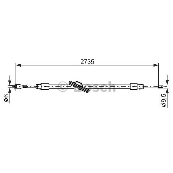 Слика на Сајла за рачна кочница BOSCH 1 987 477 845 за Mercedes C-class Estate (s203) C 180 (203.235) - 129 коњи бензин