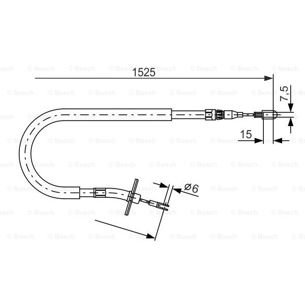 Слика на Сајла за рачна кочница BOSCH 1 987 477 858 за Mercedes Sprinter 2-t Box (901,902) 210 D - 102 коњи дизел