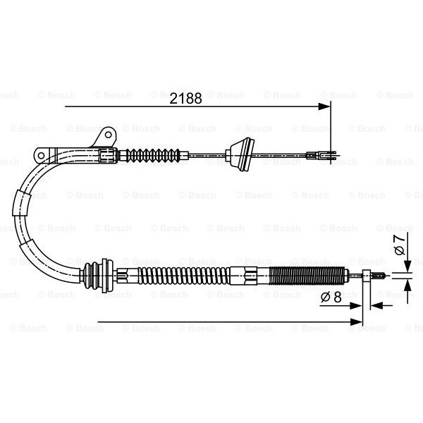 Слика на Сајла за рачна кочница BOSCH 1 987 477 879 за Volvo 940 Estate (945) 2.3 - 131 коњи бензин