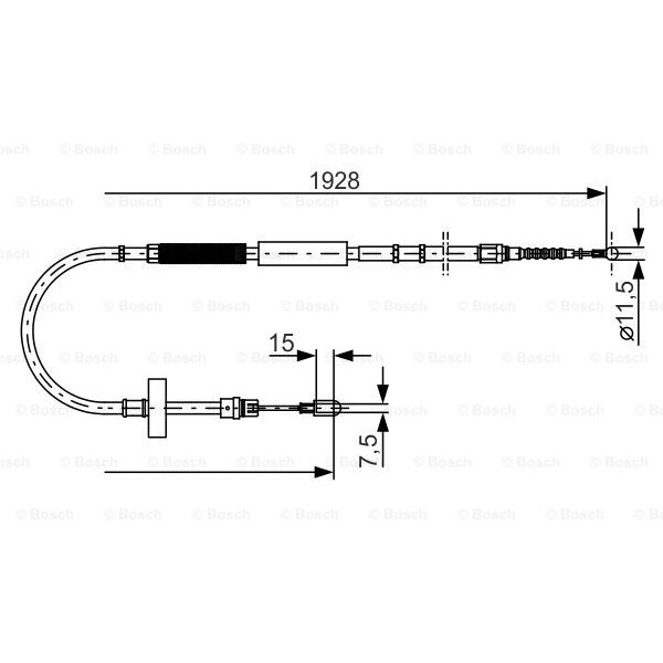 Слика на Сајла за рачна кочница BOSCH 1 987 477 922 за Audi A4 Avant (8E5, B6) 2.4 - 170 коњи бензин