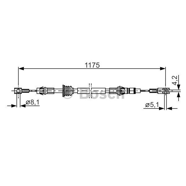 Слика на Сајла за рачна кочница BOSCH 1 987 482 012 за Opel Movano Combi (J9) 2.5 DTI - 115 коњи дизел