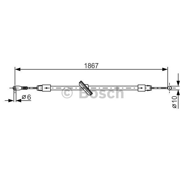 Слика на Сајла за рачна кочница BOSCH 1 987 482 028 за Mercedes Sprinter 4.6-t Box (906) 424 (906.953, 906.655, 906.657) - 258 коњи бензин