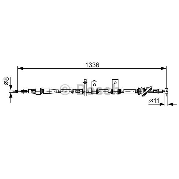 Слика на Сајла за рачна кочница BOSCH 1 987 482 091 за Suzuki Grand Vitara Convertible (GT) 1.6 4x4 (SQ 416) - 94 коњи бензин